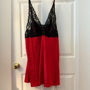 Jezebel Nightie, A-line, Valentine’s, sexy chemise, cotton/lace, 3X